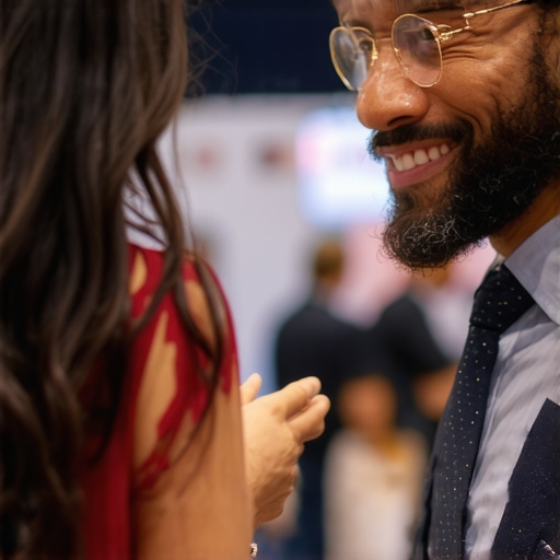 Authentic Trade Show Magic Engagement Magician genuinely interacting with audience at trade event
