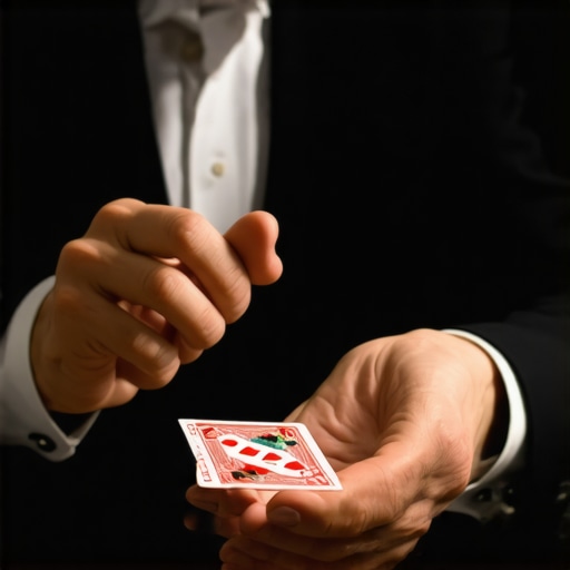 Magician performing advanced sleight of hand with audience