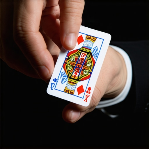 Masterful Sleight of Hand Technique A magician performing a natural-looking card vanish demonstrating finesse