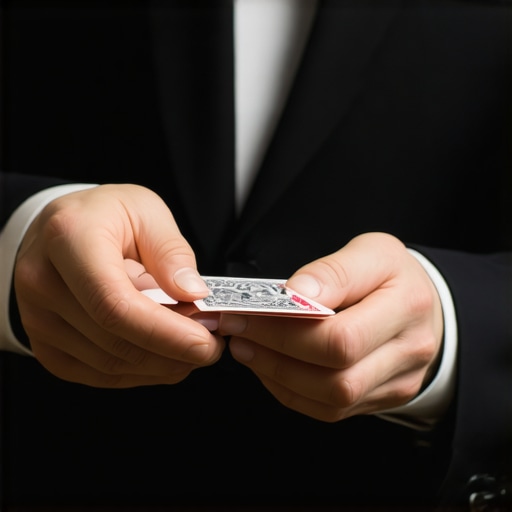 Close-up of a magician demonstrating advanced sleight-of-hand techniques with an engaged audience