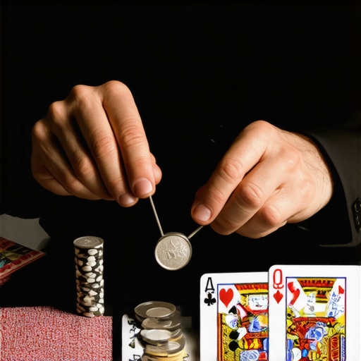 A magician cleaning and inspecting his close-up magic props to ensure performance quality.