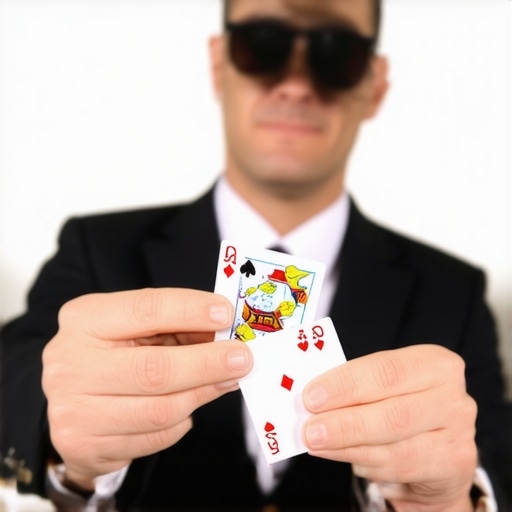 Magician performing card tricks closely for guests at a lively event.