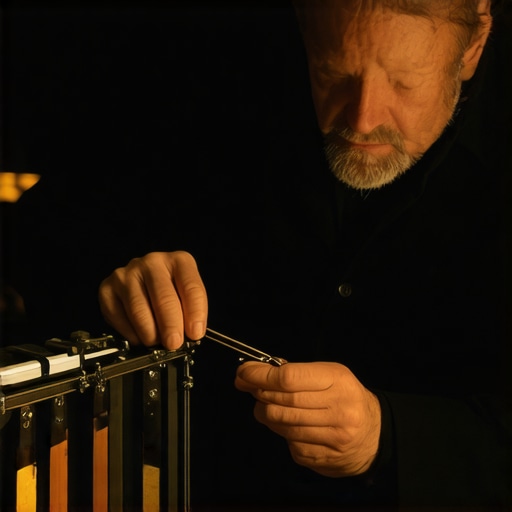 Magician inspecting and maintaining performance props for durability and reliability.