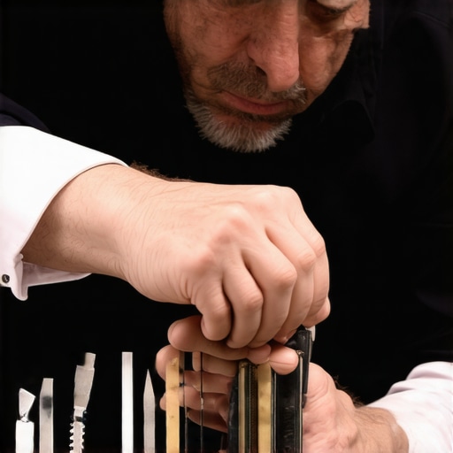 Magician carefully inspecting and maintaining magic props for longevity