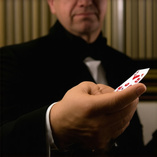 Magician performing sleight of hand with attentive audience