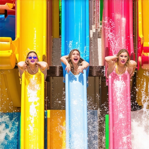 Guests experiencing outdoor magic show and water slide activities at a lively event