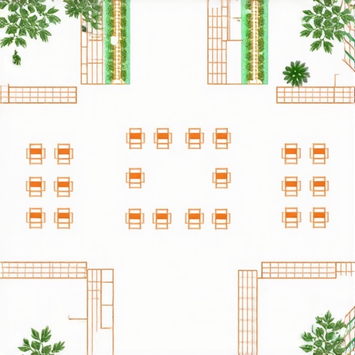 Venue layout diagram showing optimal sightline arrangements for bridal shower