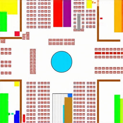 A digital 3D model of a ballroom layout used for event planning and spatial optimization.