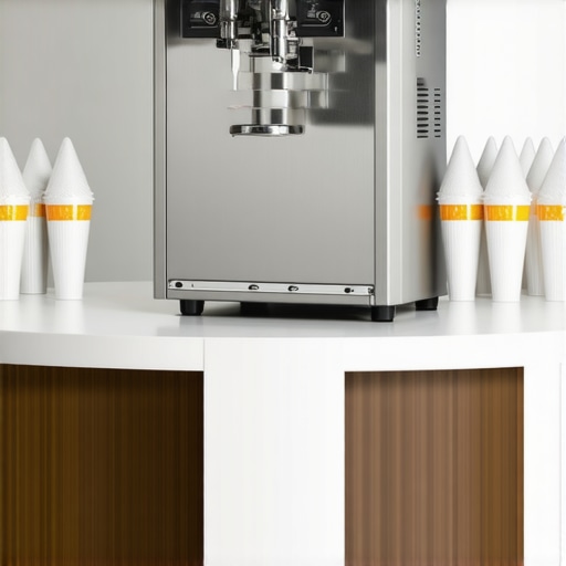 Professional snow cone machine setup for trade show booth.