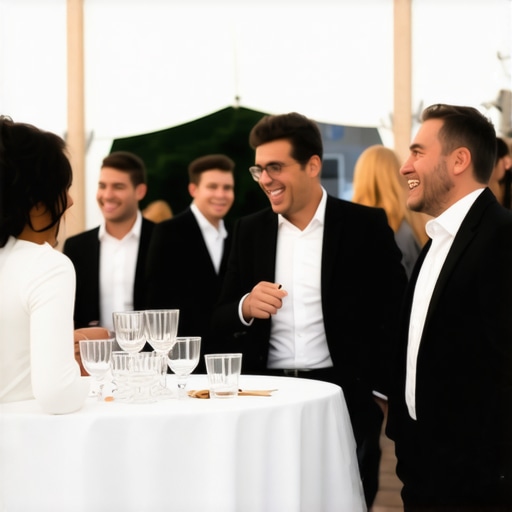 A corporate event featuring a mix of luxury tent rentals and interactive magic to engage guests.