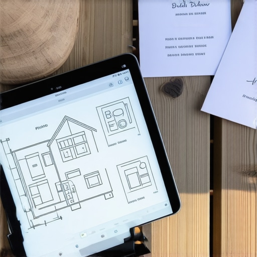 Tablet showing 3D event layout for an outdoor bridal shower tent