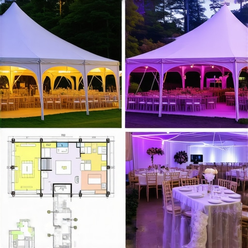 Digital 3D floor plan software compared to a real event tent layout