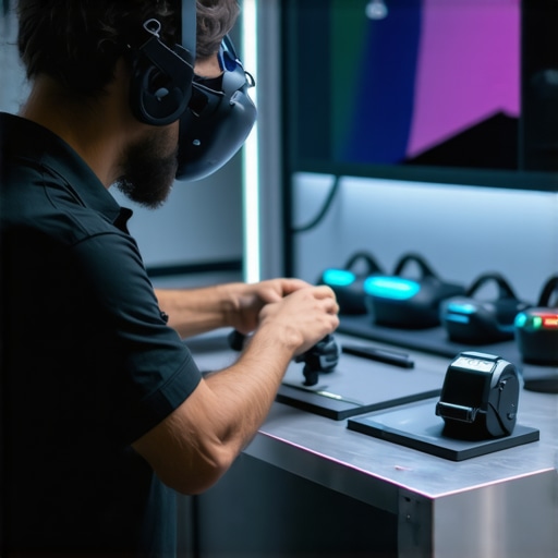 High-End Event Equipment Maintenance Process Technician maintaining VR and magic gear for event rentals