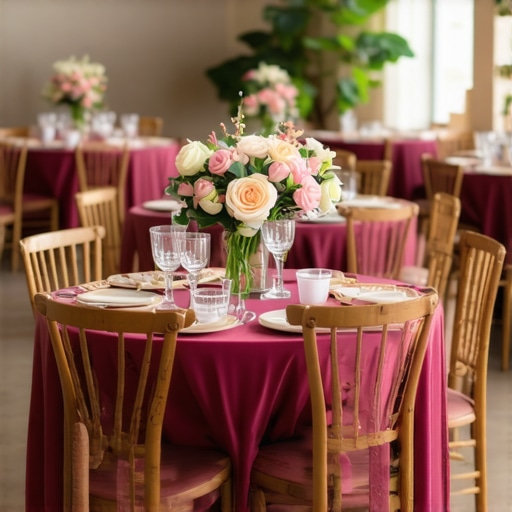 A well-designed event layout showing clustered seating for a bridal shower