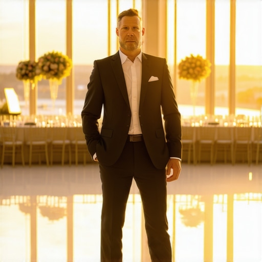 An event planner measuring a dance floor to avoid guest discomfort.