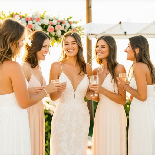 Magician performing close-up magic for guests under a white outdoor party tent at a bridal shower.