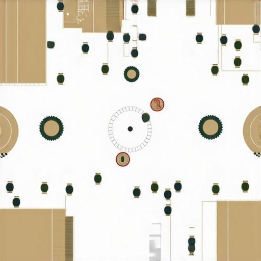 A detailed floor plan illustrating guest movement and interactive zones for high-end event planning.