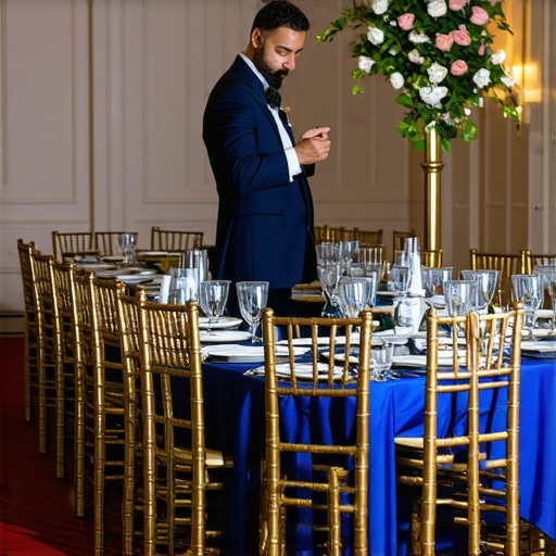 Luxury Event Design with Cobalt Blue and Magic High-end wedding decor with cobalt blue accents and a close-up magician