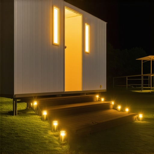 Luxury Restroom Trailer at High-End Event Sophisticated luxury restroom trailer setup for a high-end outdoor wedding event showing elegant logistics.