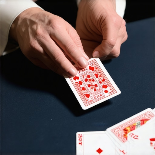 Magician performing on a professional event table Close-up of card magic on a matte surface table rental