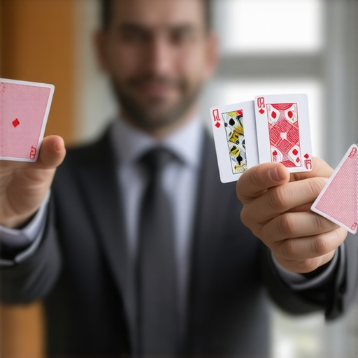 Professional speaker using sleight of hand for corporate strategy