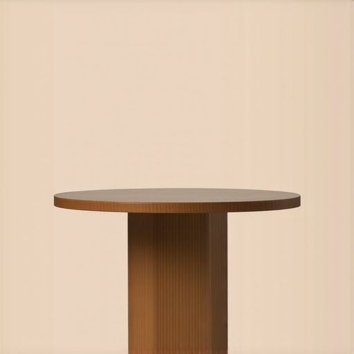Minimalist stage furniture for professional performers A sleek and professional minimalist stage setup featuring one high-top table and spotlighting.