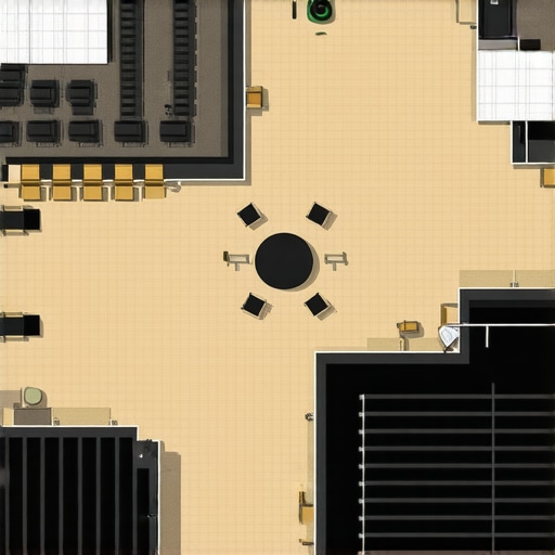 3D render of an event layout designed for optimal guest flow and performance visibility