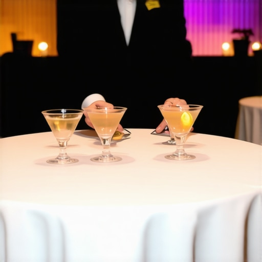 Magician performing at a cocktail table during a corporate event