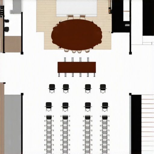 Diagram showing the offset-row chair layout for better event flow