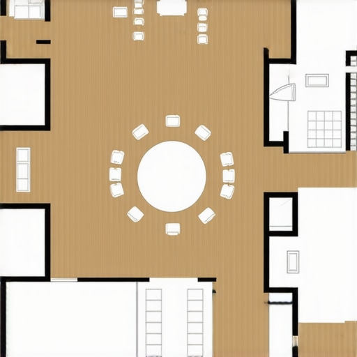 A professional event layout diagram showing heater placement and guest sightlines in a winter tent.