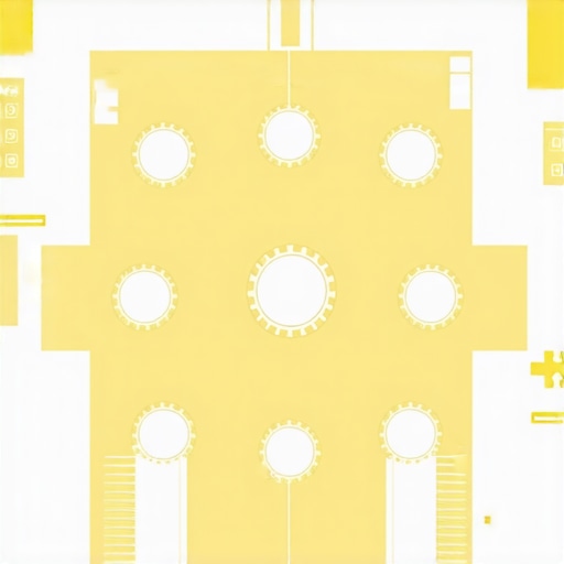 Optimized Event Floor Plan for Social Interaction Diagram showing proper spacing for round event tables to improve guest sightlines and performer movement.