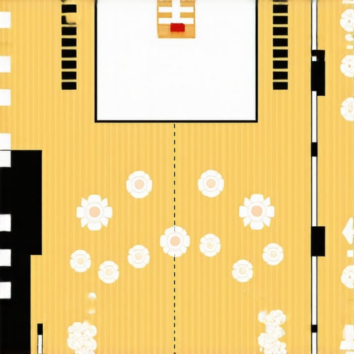 Diagram of a dance floor layout optimized for magic show sightlines and guest interaction