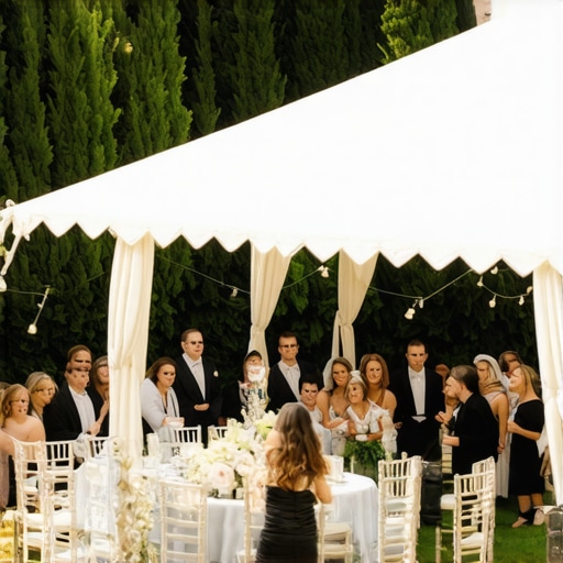A backyard party layout designed for social flow and magic performances
