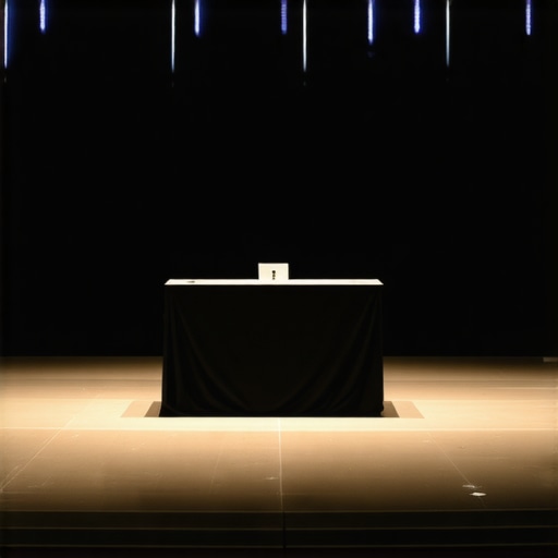 A professionally designed event stage highlighting correct backdrop and lighting placement to avoid visual clutter
