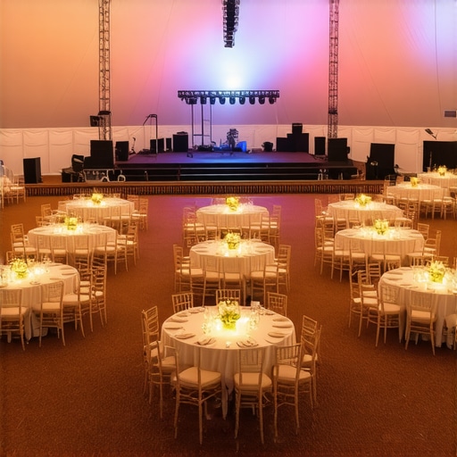 Optimizing Event Layout for Engagement A professional floor plan showing the ideal spacing between round tables and performance areas for maximum guest visibility.