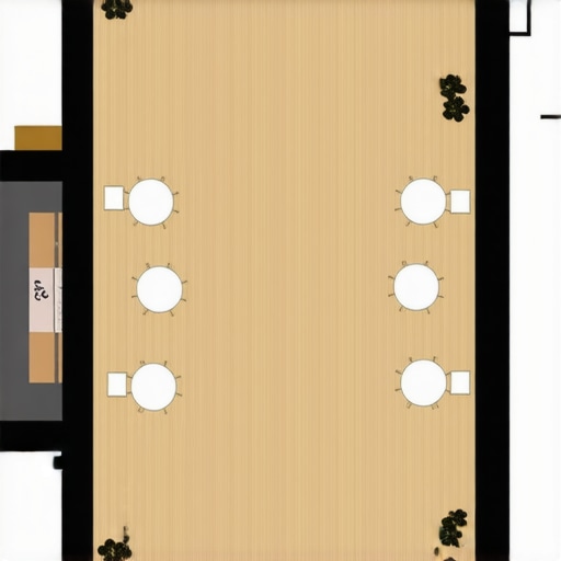 A trade show booth floor plan illustrating proxemics and guest movement.