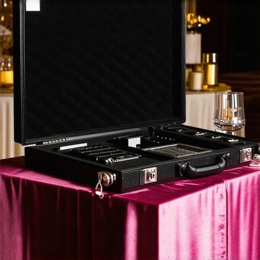 A Pelican-style protector case with professional tools and magic props for event entertainment.