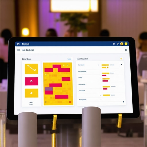 Digital tablet showing event heatmaps and management software for professional event planning.