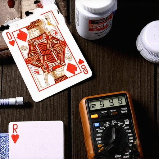 Professional Magic Equipment Maintenance Tools Close up of a magician's maintenance kit with cards and cleaning tools