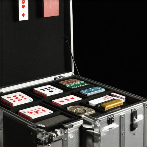 An organized equipment case for an event magician showing tools and maintenance supplies.
