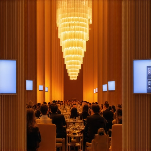 High-end corporate event lounge showing the importance of physical atmosphere in professional networking.