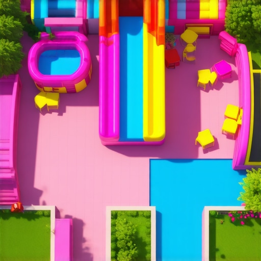 A diagram showing the ideal placement of party rentals and a magic stage to prevent audience distraction.