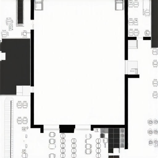 A top-down view of a professional event floor plan showing the proximity of the bar and furniture to the dance floor.