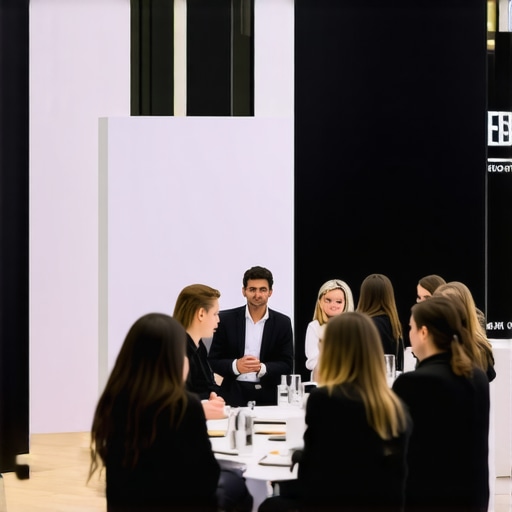 Strategic Trade Show Booth Engagement vs Size Professional group networking at a compact trade show booth layout