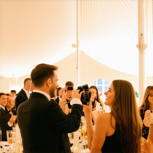 Strategically Planned Event Layout for Maximum Engagement A high-end corporate event setup featuring a magician, videographer, and professional tent rentals arranged for guest flow.