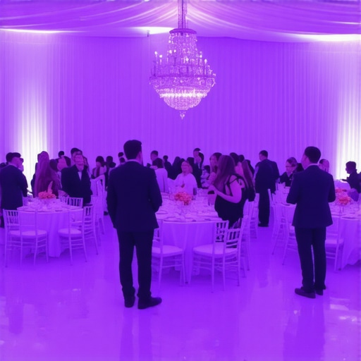 The Balance Between Luxury Rentals and Social Flow A high-end ballroom setup showing how decor impacts guest interaction and movement.
