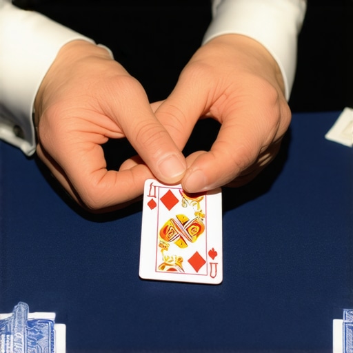 Close up of a magician performing on professional event linens to show high-end detail.