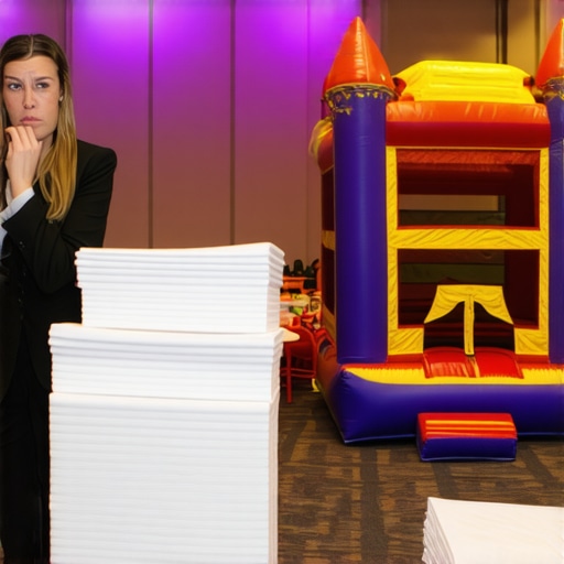 The gap between event logistics and real engagement Event planner standing by empty rentals in a corporate ballroom.
