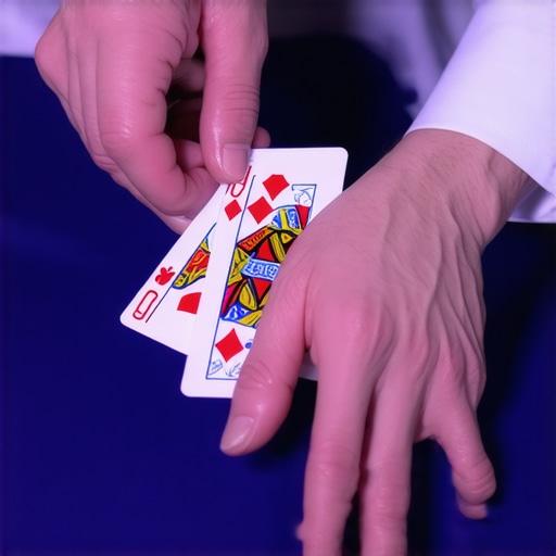Magician performing card spread on professional felt vs silk tablecloth